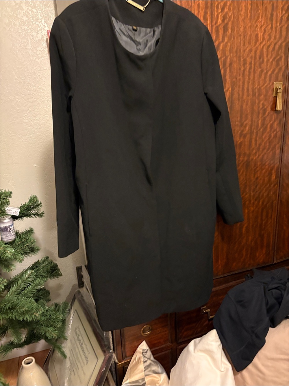 IMAN Black Longline Trench Coat